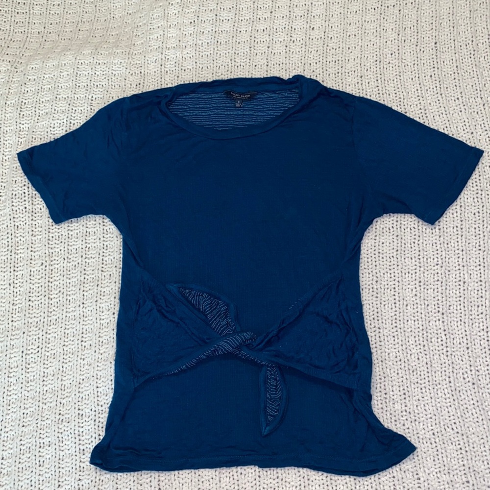 Lucky Brand teal front tie shirt small